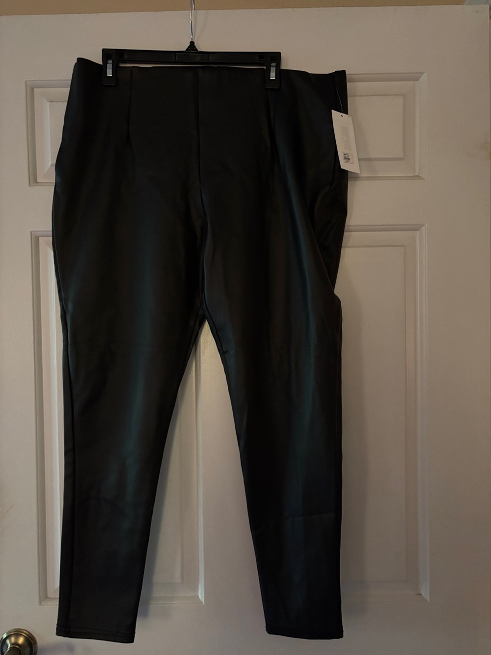 Investments Black Faux Leather Skinny Style Pants